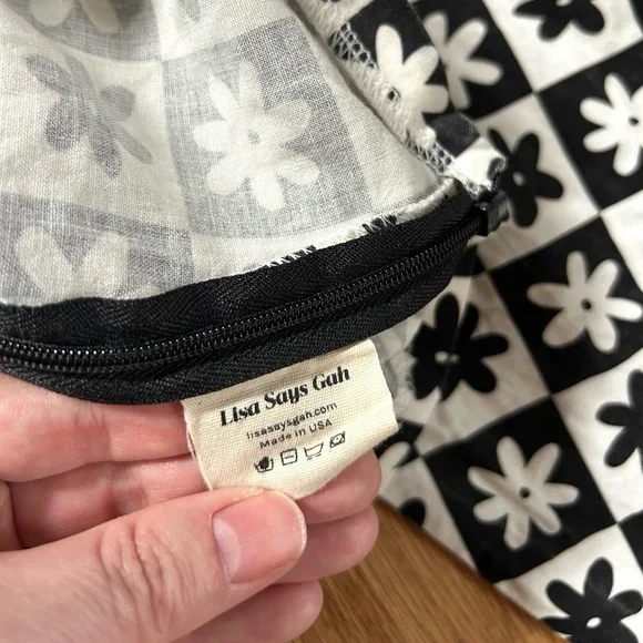 LISA SAYS GAH wendy daisy check black long sleeve blouse victorian size L - Picture 9 of 15